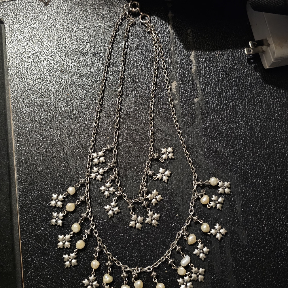 Elegant Silver and White Necklace